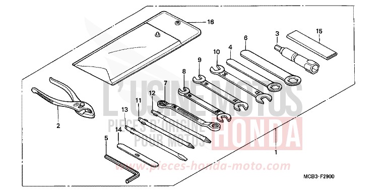 TOOLS for Transalp 650 BUD GREEN METALLIC (GY120) from 2000